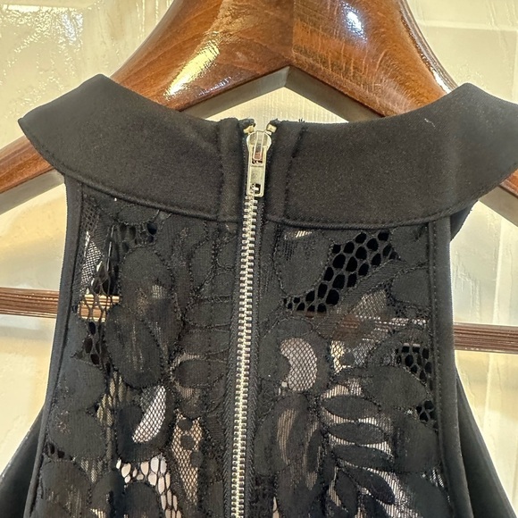 WINDSOR MINI Little Black Mini Lace Halter Dress Fully Lined Size Small - Picture 9 of 15